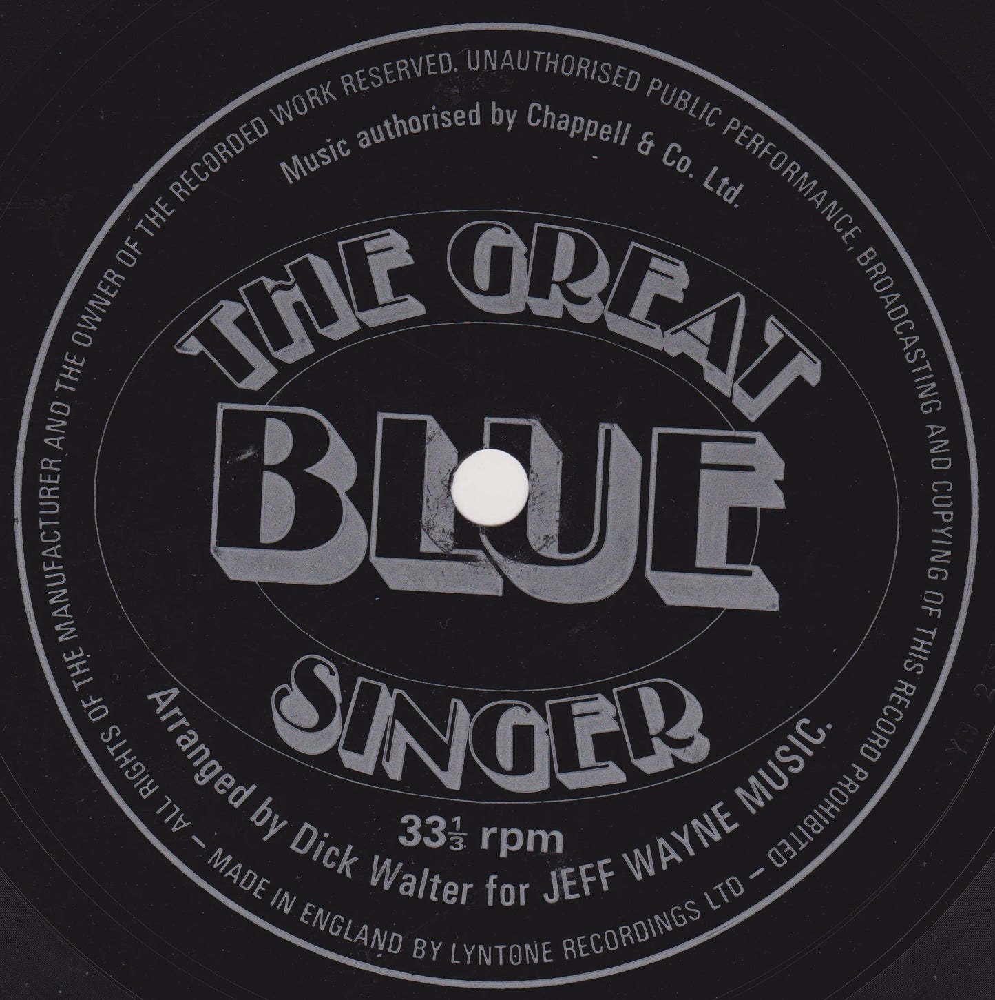 Unknown Artist ‎– The Great Blue Singer (Esso) 7" flexi-disc single VG/VG