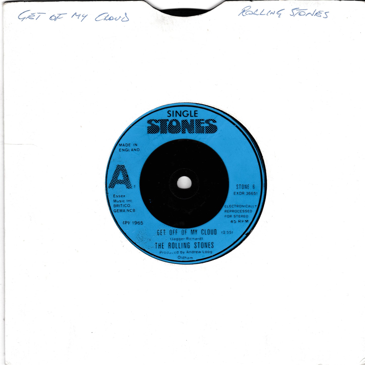 Record label from The Rolling Stones' 'Get Off of My Cloud' single