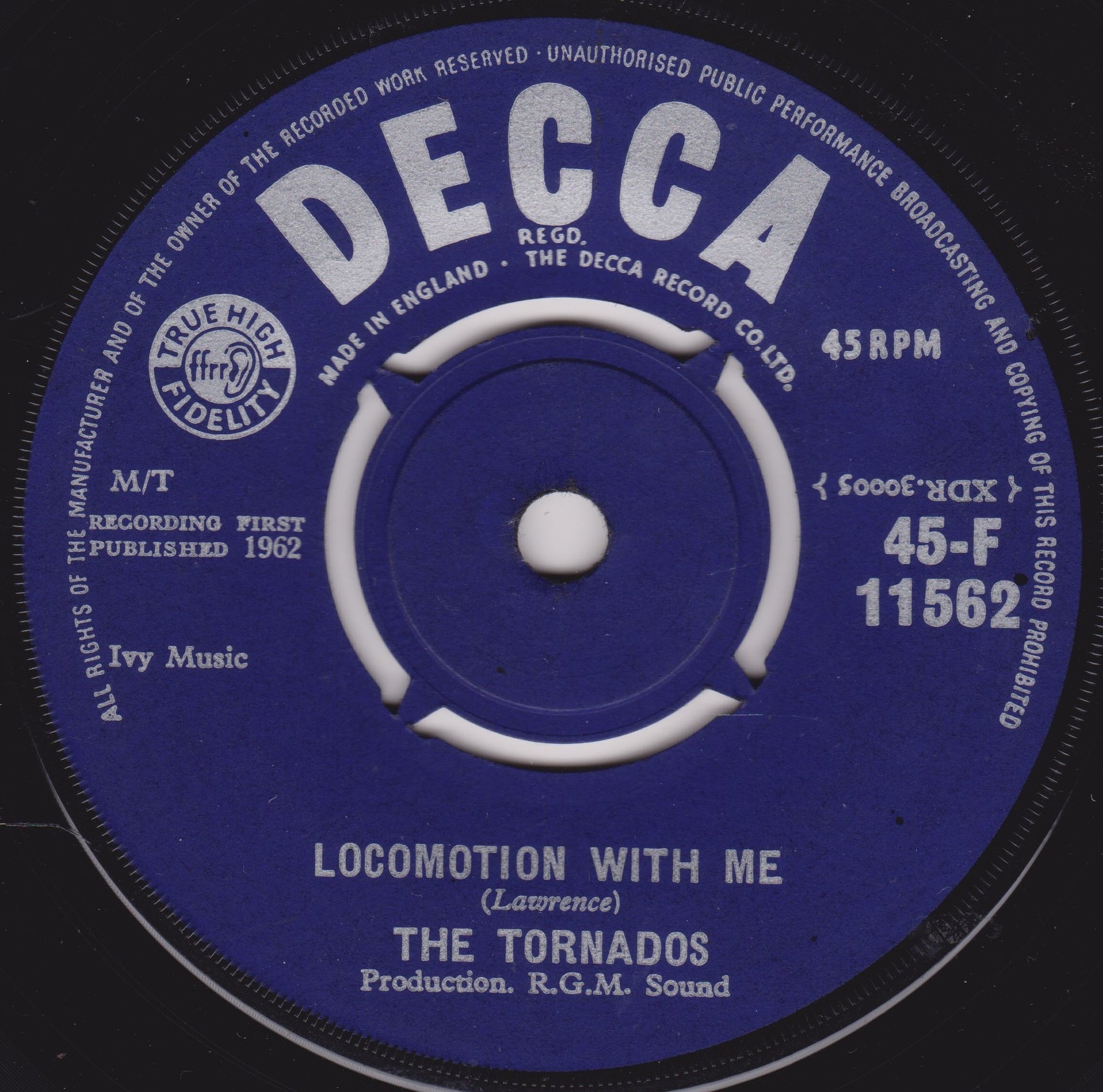 Decca record label with text and branding