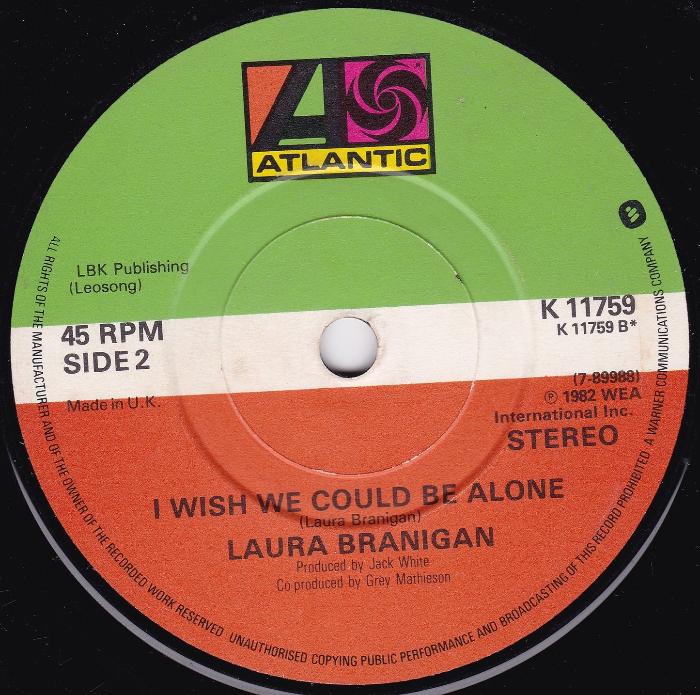 Laura Branigan - Gloria (Atlantic 1982) 7" vinyl single G+/-