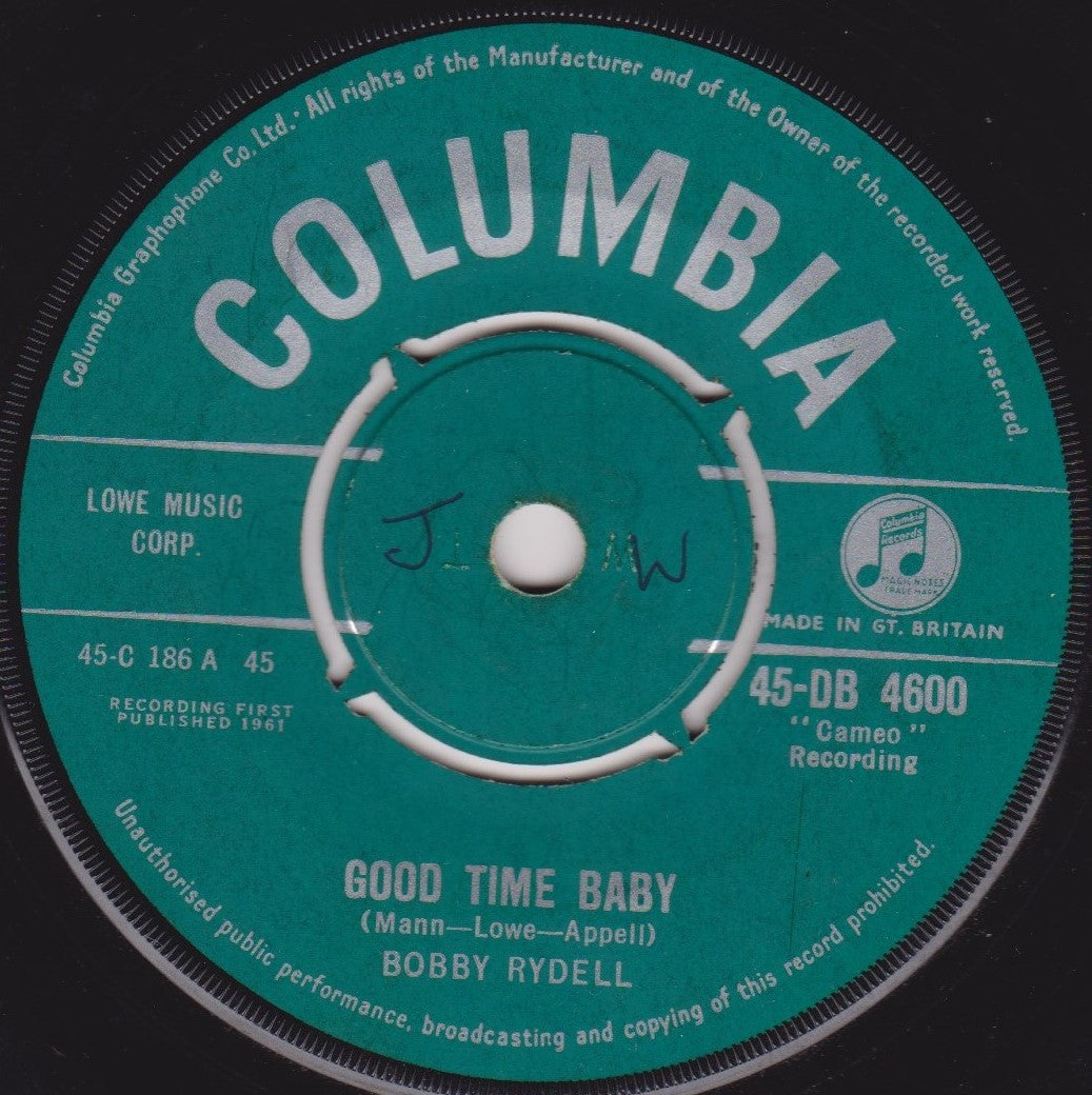 Bobby Rydell ‎– Good Time Baby (Columbia 1961) 7" vinyl single VG/-