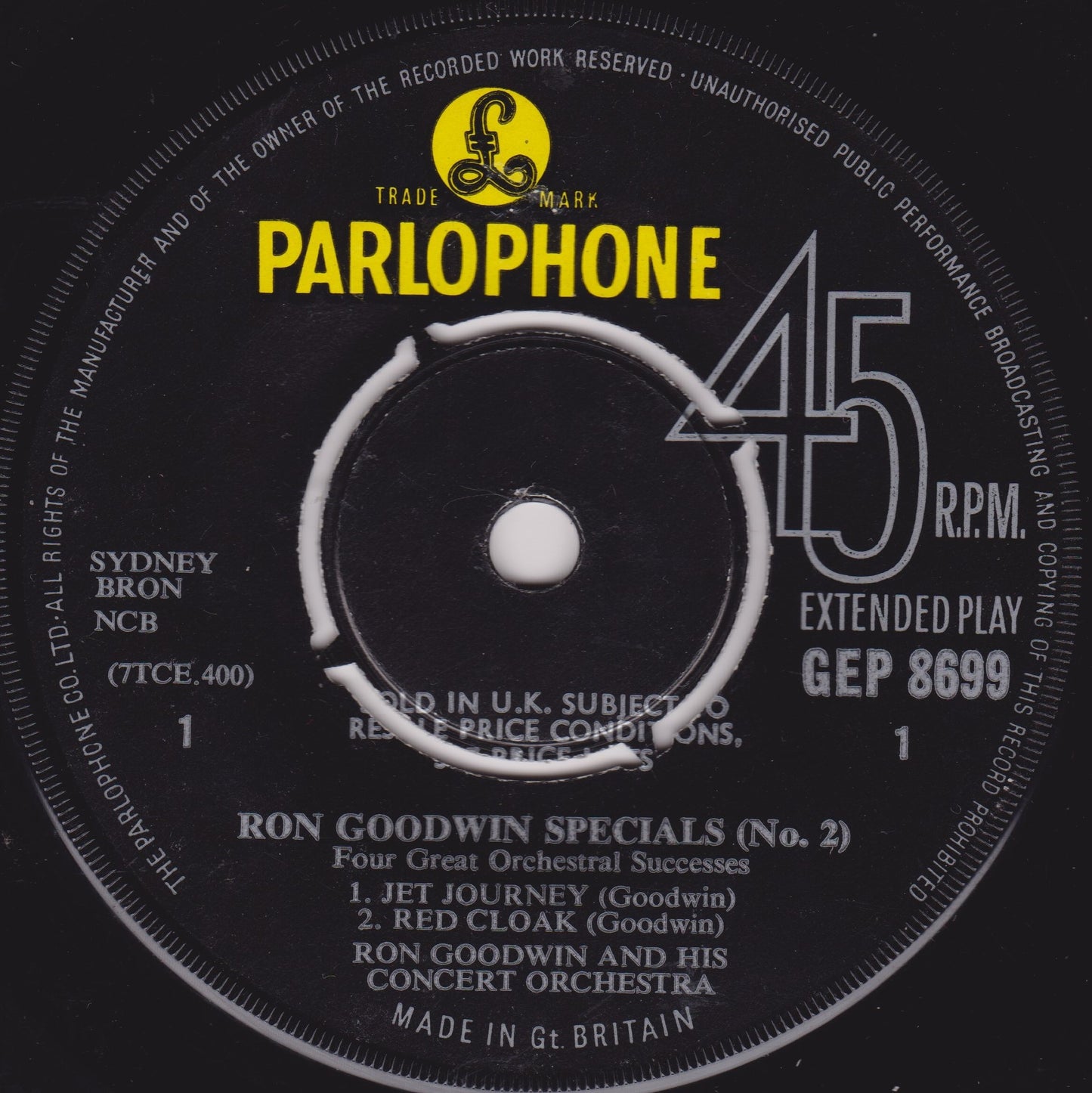 Ron Goodwin ‎– Ron Goodwin Specials (No. 2) (Parlophone) 7" vinyl EP VG/-