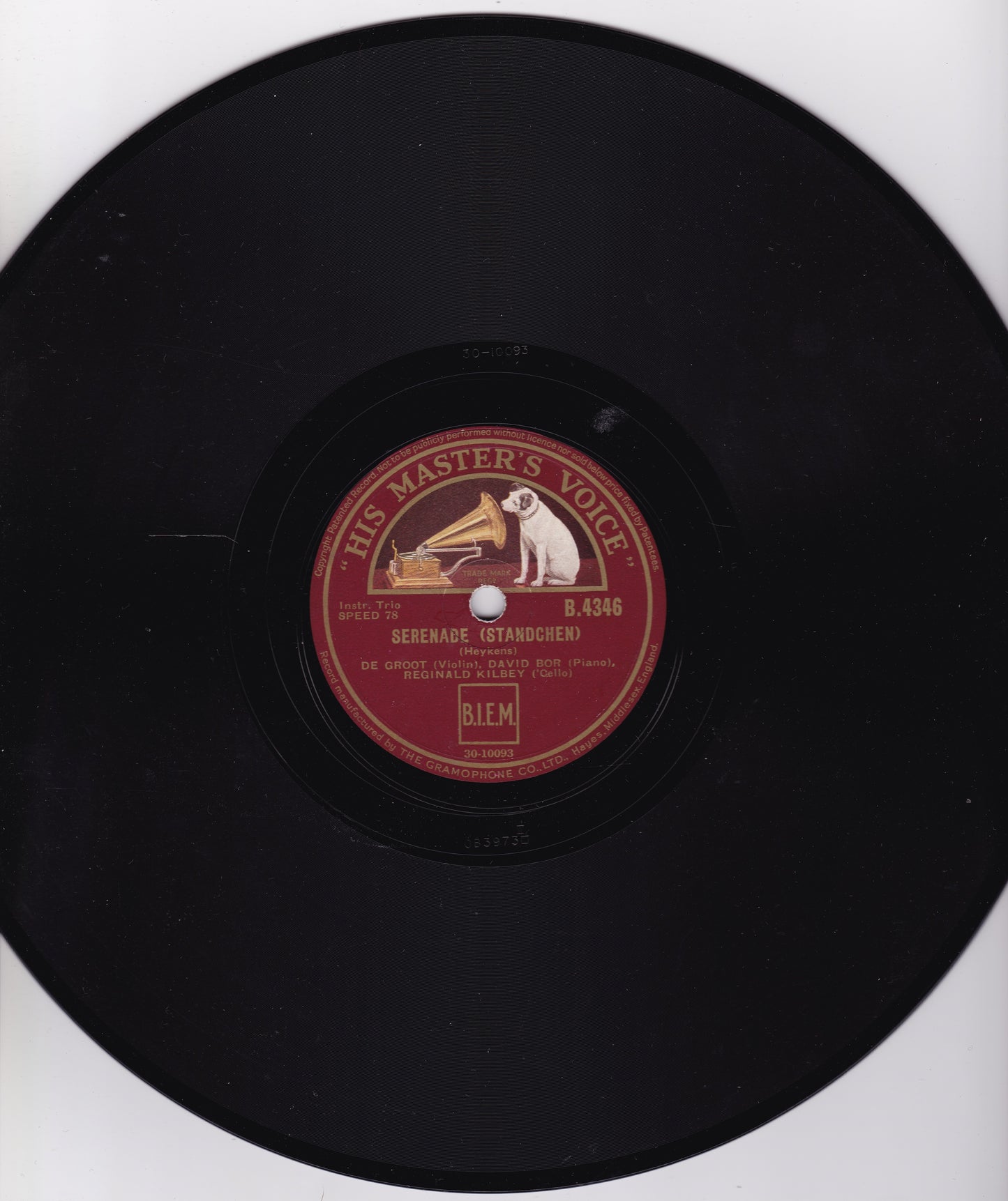 De Groot, David Bor And Reginald Kilbey - Tell Me Tonight (HMV 1933) VG/G