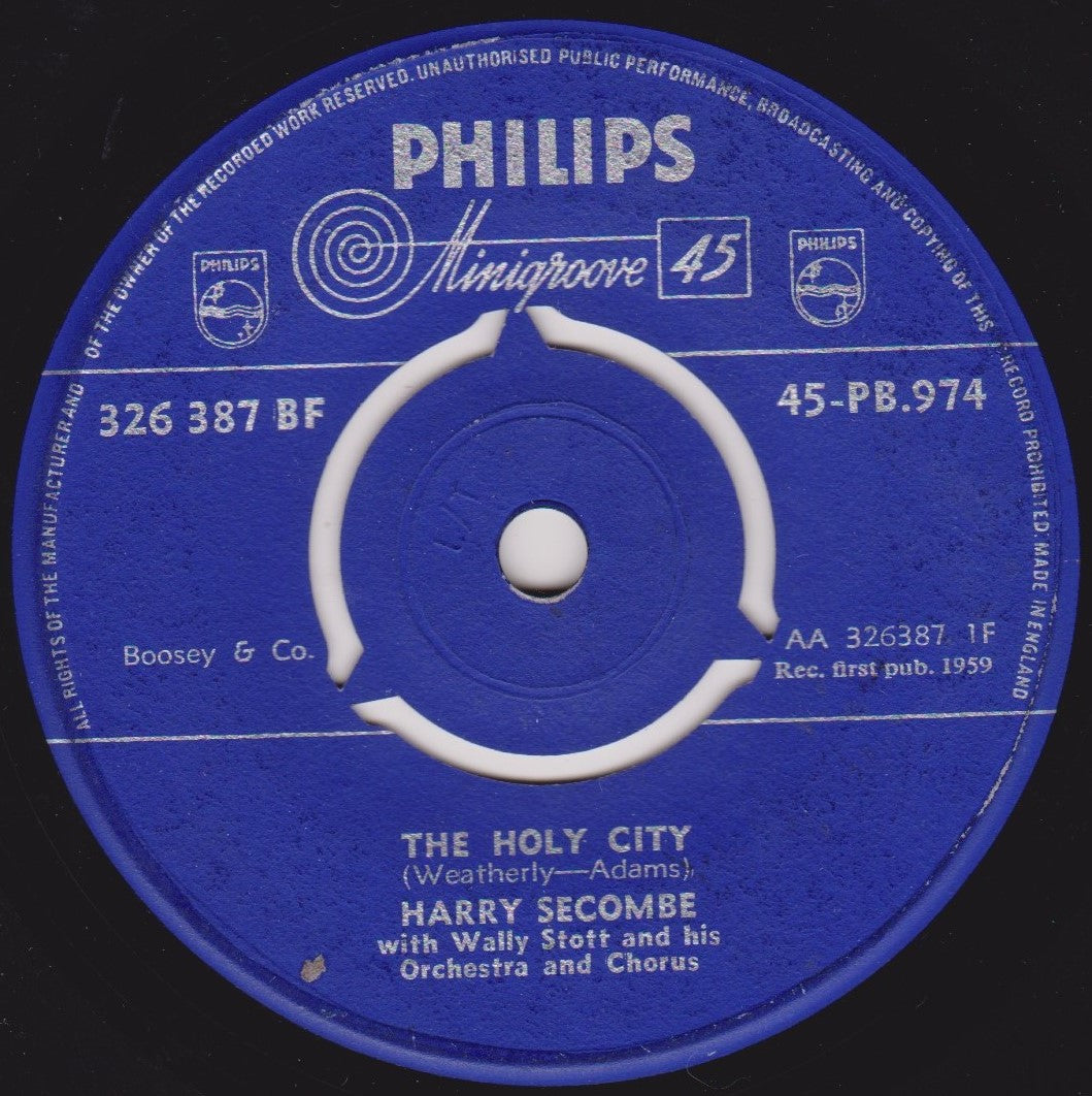 Harry Secombe - The Holy City (Philips, 1959) 7" vinyl single G+/-