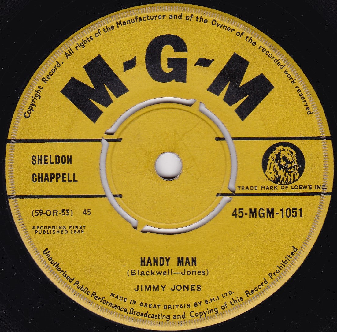 Jimmy Jones ‎– Handy Man (MGM 1960) 7" vinyl single G+/-