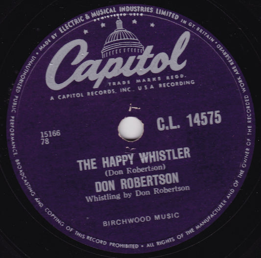 Don Robertson ‎– The Happy Whistler (Capitol 1956) 10" shellac VG/-