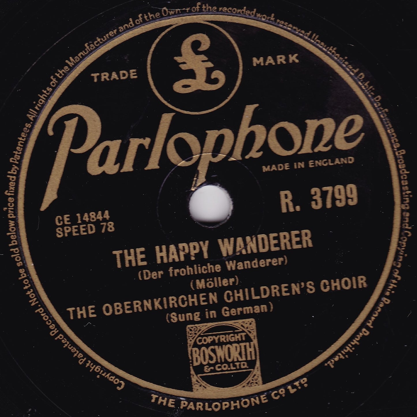 Obernkirchen Children's Choir ‎– The Happy Wanderer (1954) 10" shellac VG/-