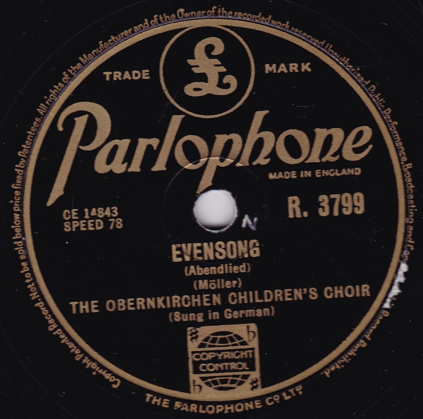 Obernkirchen Children's Choir ‎– The Happy Wanderer (1954) 10" shellac VG/-