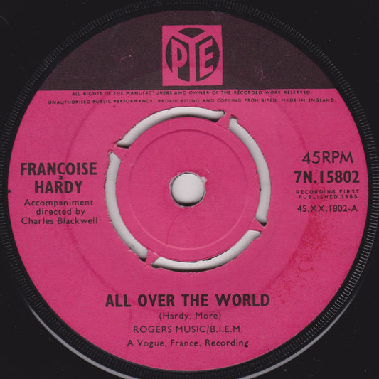 Françoise Hardy ‎– All Over The World (Pye 1965) 7" vinyl single VG/-