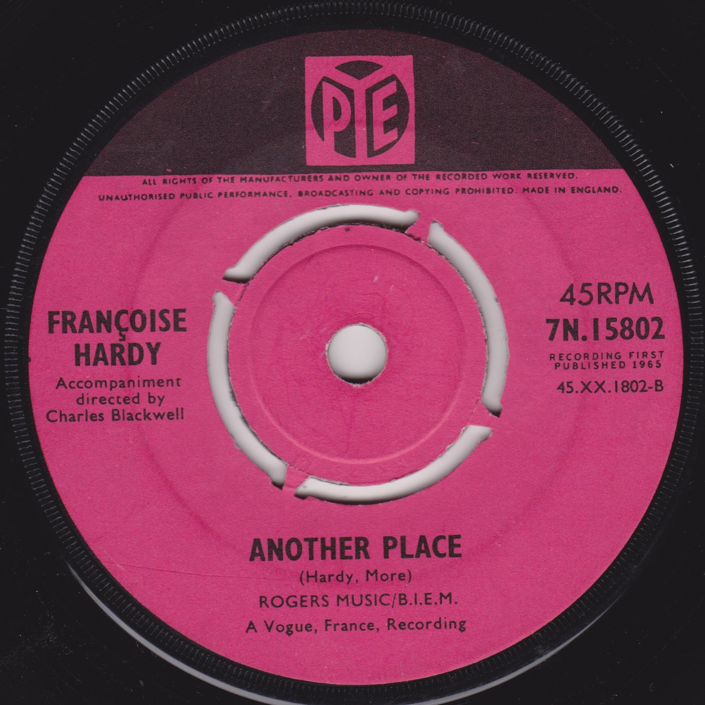Françoise Hardy ‎– All Over The World (Pye 1965) 7" vinyl single VG/-