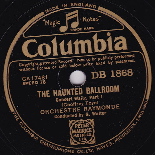 Orchestre Raymonde ‎– The Haunted Ballroom (Columbia 1939) 10" shellac VG/VG