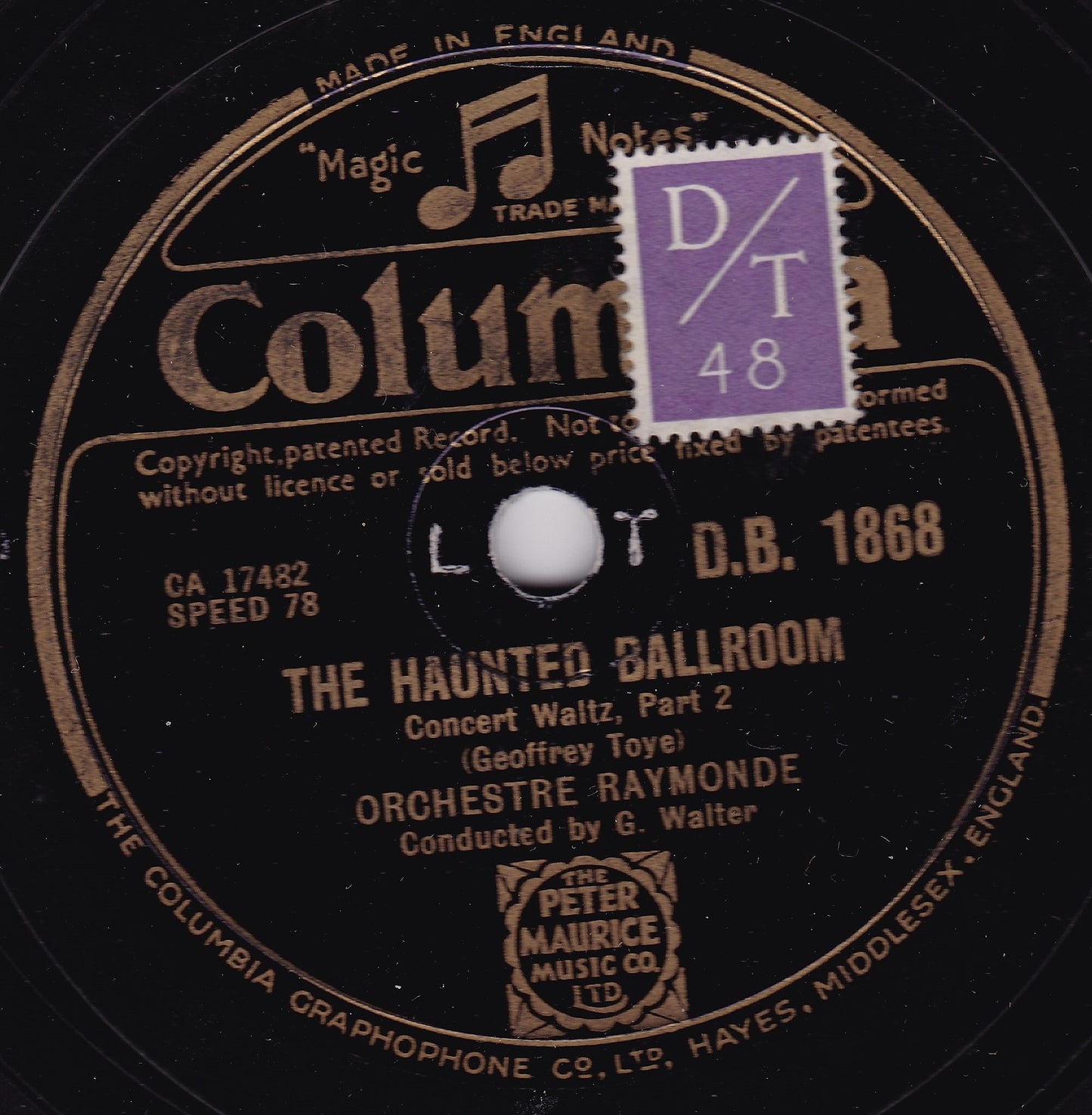 Orchestre Raymonde ‎– The Haunted Ballroom (Columbia 1939) 10" shellac VG/VG