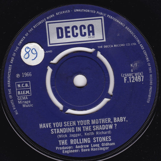 The Rolling Stones ‎– Have You Seen Your Mother, Baby, Standing In The Shadow? 7" VG