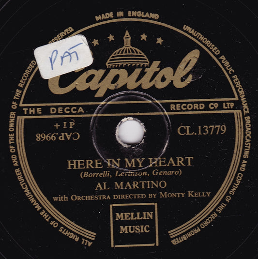 Al Martino ‎– Here In My Heart (Capitol 1952) 10" shellac VG/-