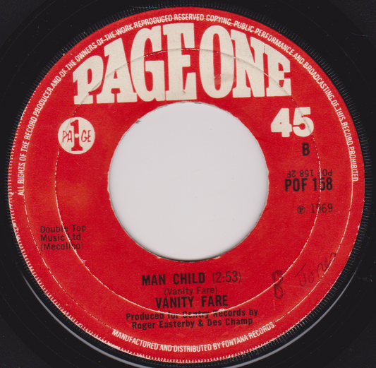 Vanity Fare - Hitchin' A Ride (Page One 1969) 7" vinyl single G+/- jukebox