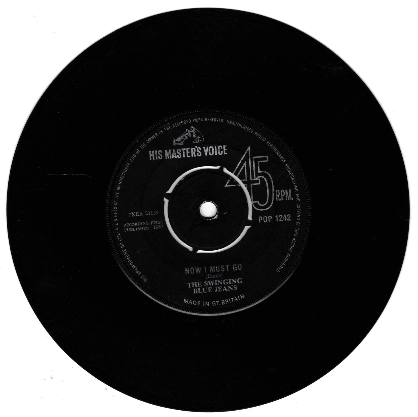 The Swinging Blue Jeans – Hippy Hippy Shake (HMV 1963) 7" vinyl single VG/-