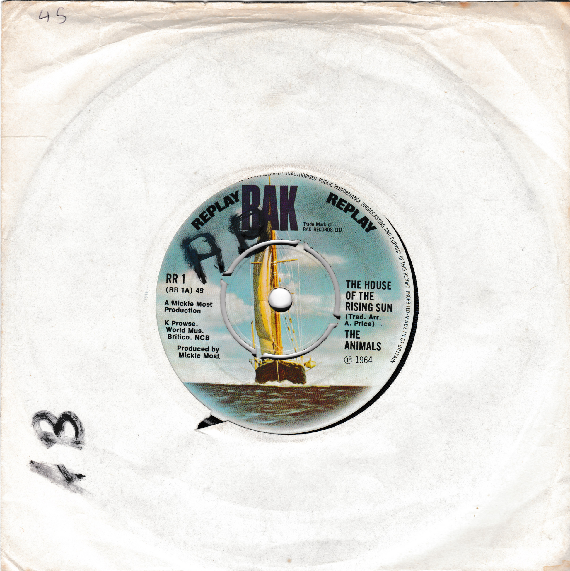 Record label with 'Replay Rak' branding and a sailboat illustration on a white background