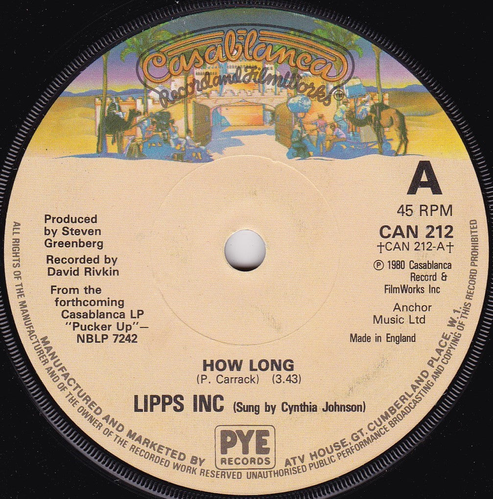 Lipps, Inc. - How Long (Casablanca 1980) 7" vinyl single G+/-