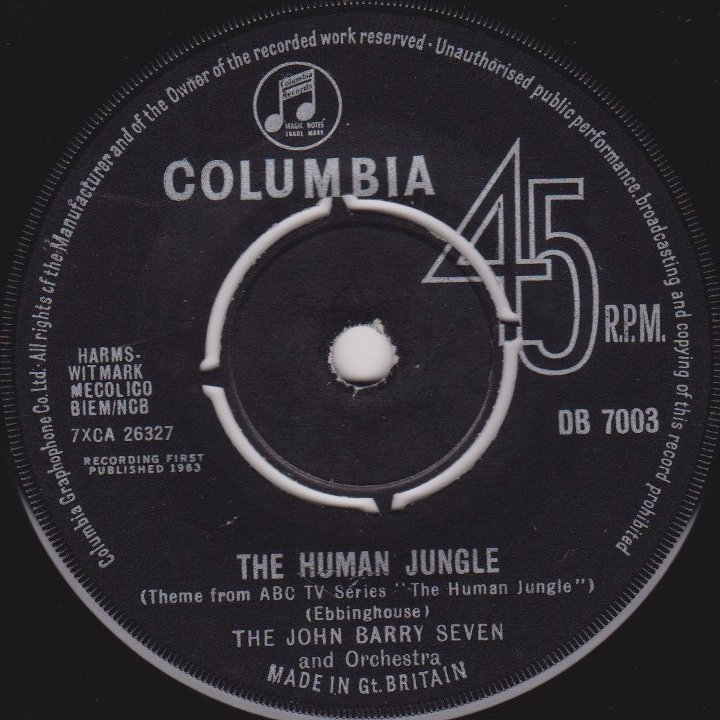 The John Barry Seven And Orchestra – The Human Jungle (1963) 7" vinyl single VG/-