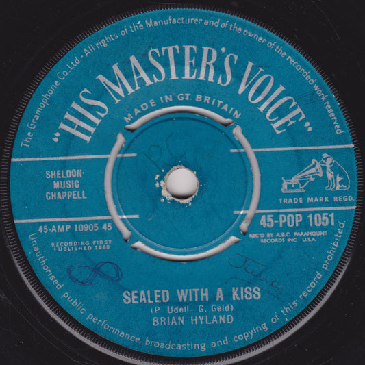 Brian Hyland ‎– Sealed With A Kiss (HMV 1962) 7" vinyl single G/-