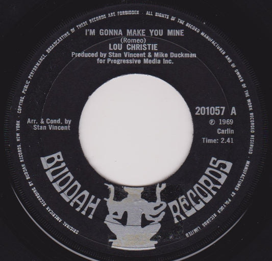 Lou Christie ‎– I'm Gonna Make You Mine (Buddah 1969) 7" vinyl single VG/- jukebox