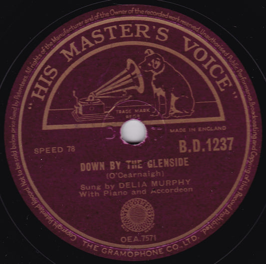 Delia Murphy – Down By The Glenside (HMV 1949) 10" shellac VG/-