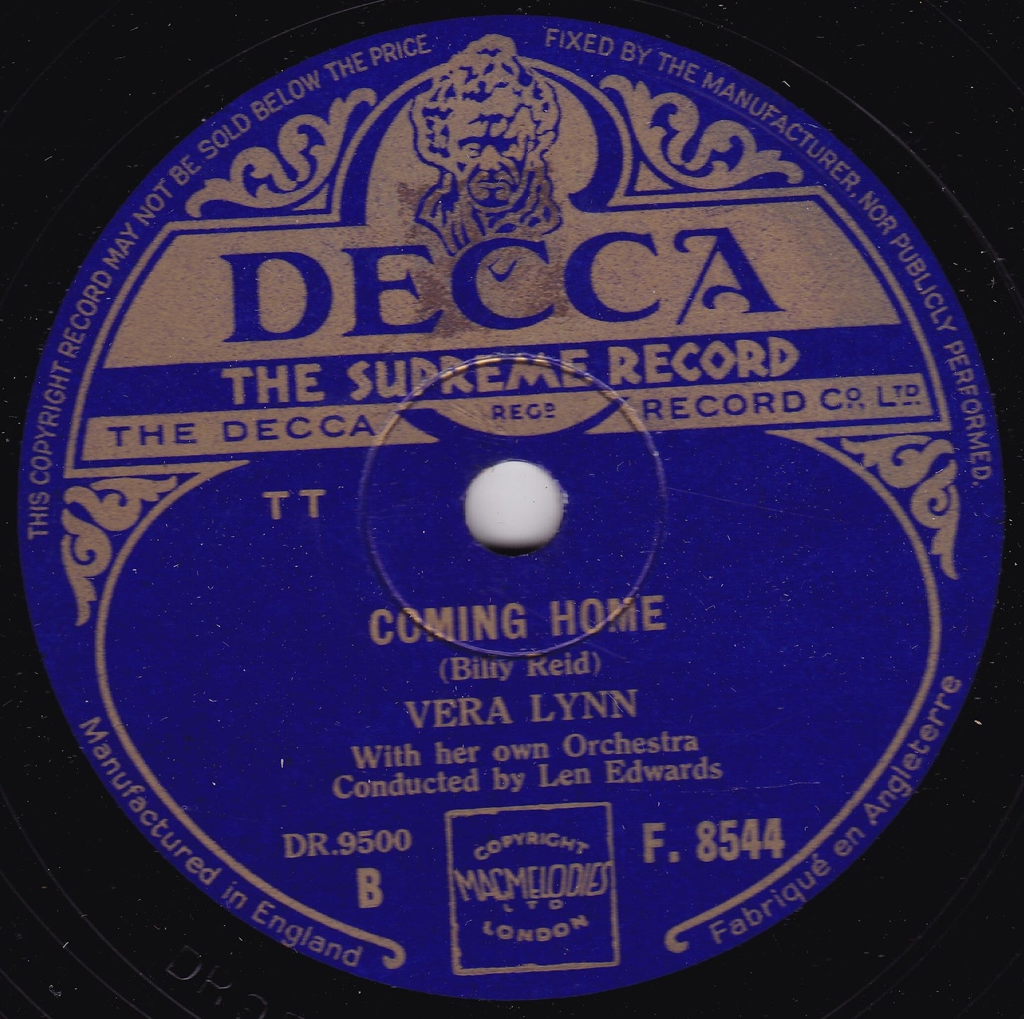 Vera Lynn – I'm Beginning To See The Light / Coming Home (Decca) 10" shellac VG