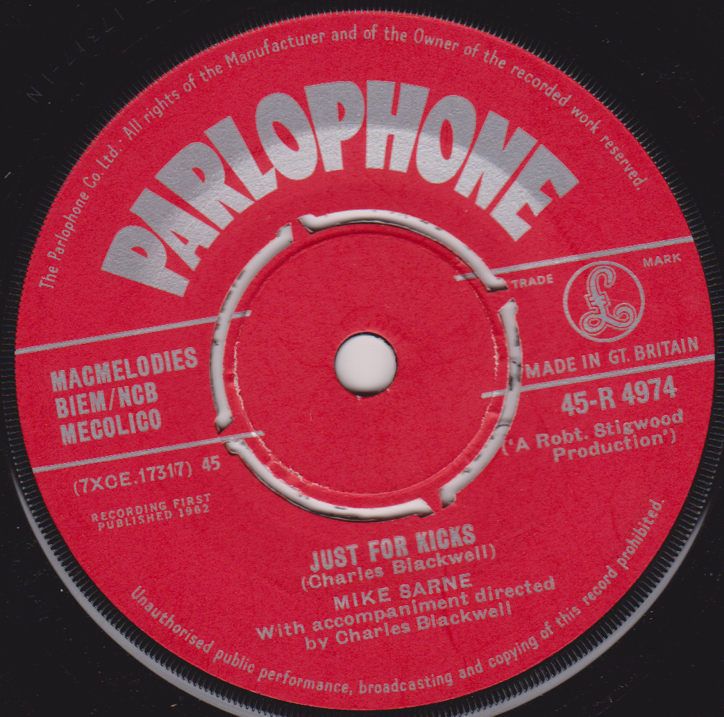 Mike Sarne ‎– Just For Kicks (Parlophone 1962) 7" vinyl single VG/-