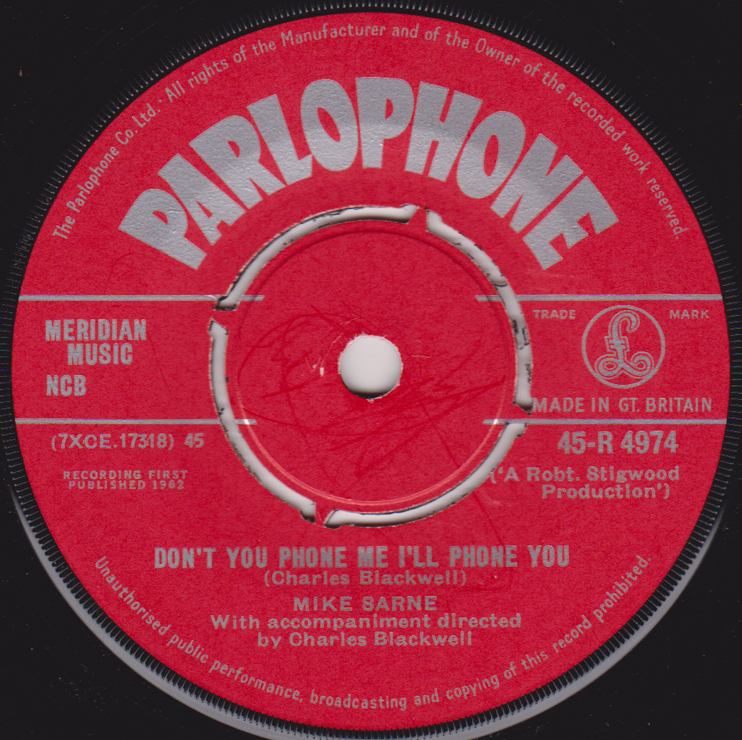 Mike Sarne ‎– Just For Kicks (Parlophone 1962) 7" vinyl single VG/-