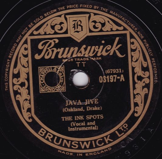 The Ink Spots – Java Jive / Do I Worry? (Brunswick) 10" shellac VG/-