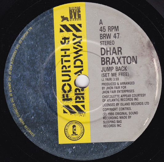 Dhar Braxton – Jump Back (Set Me Free) (1986) 7" vinyl single G+/-