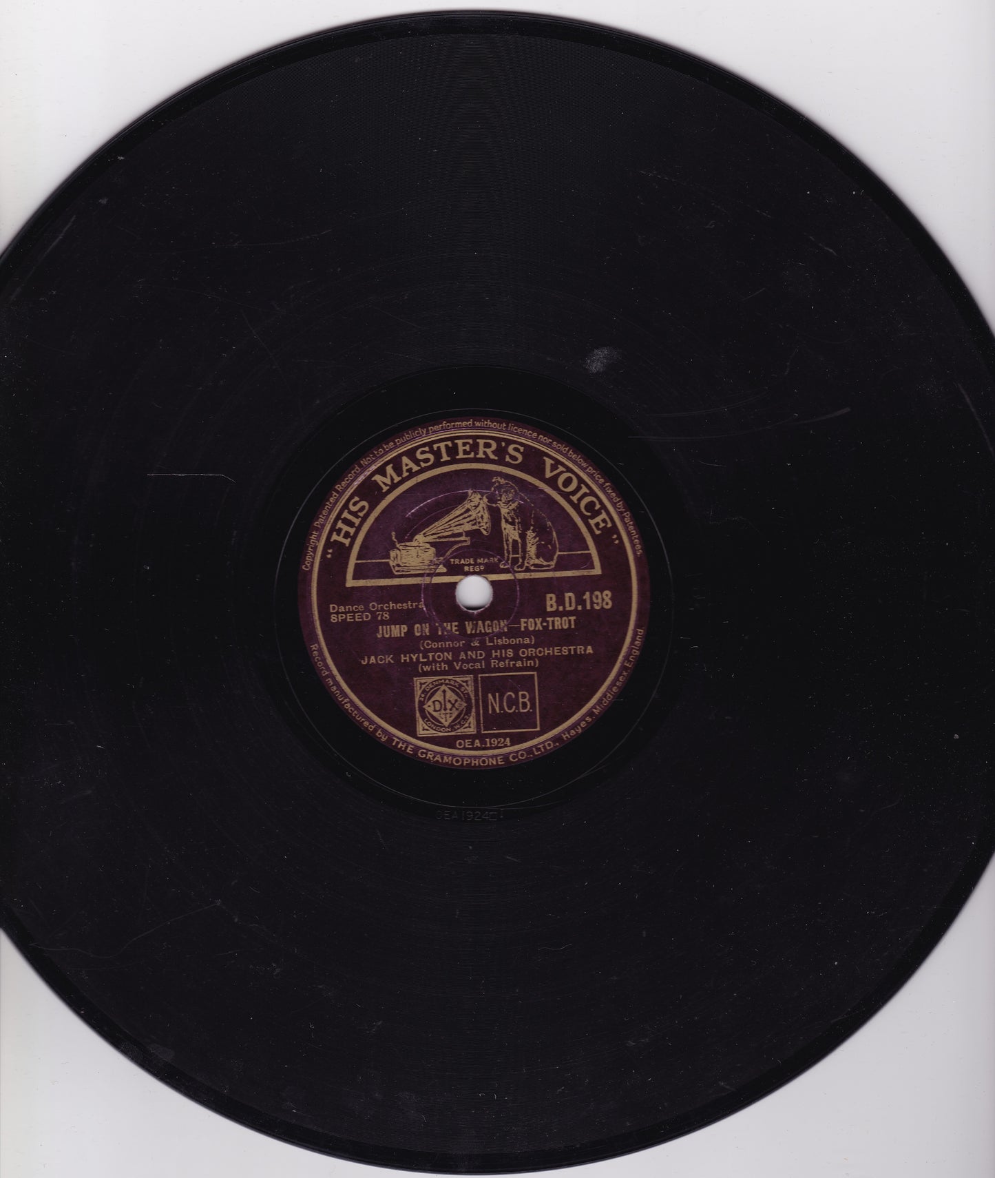 Jack Hylton - Jump On The Wagon (HMV 1935) 10" shellac VG/-