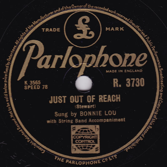 Bonnie Lou – Just Out Of Reach / Tennessee Wig Walk (1953) 10" shellac VG/