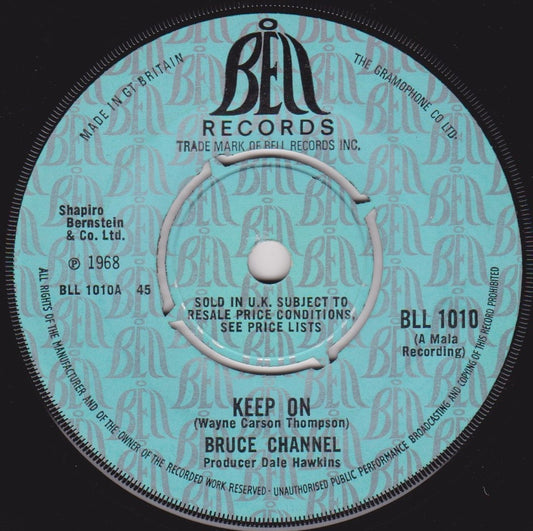 Bruce Channel – Keep On (Bell 1968) 7" vinyl single VG/-