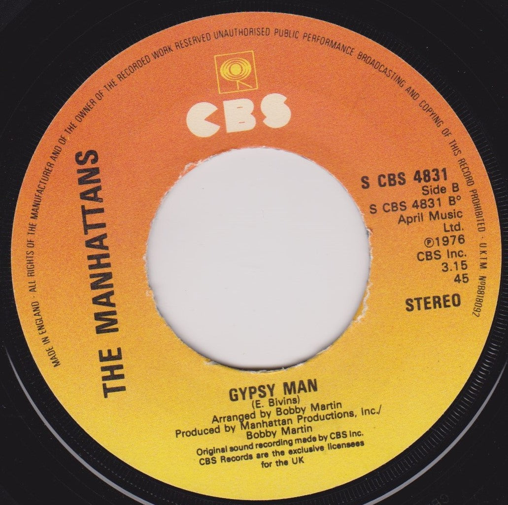 Manhattans - I Kinda Miss You (CBS 1977) 7" vinyl single VG/- jukebox centre