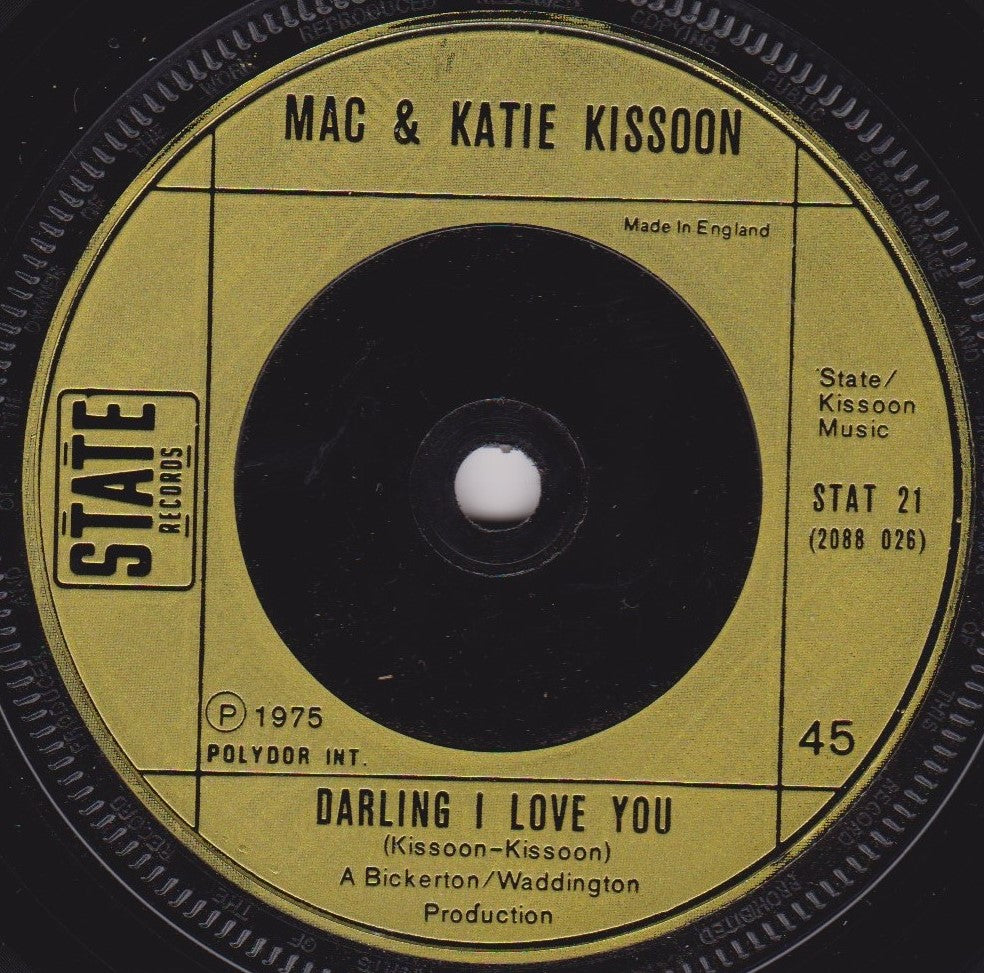 Mac And Katie Kissoon - The Two Of Us (State 1976) 7" vinyl single VG/VG