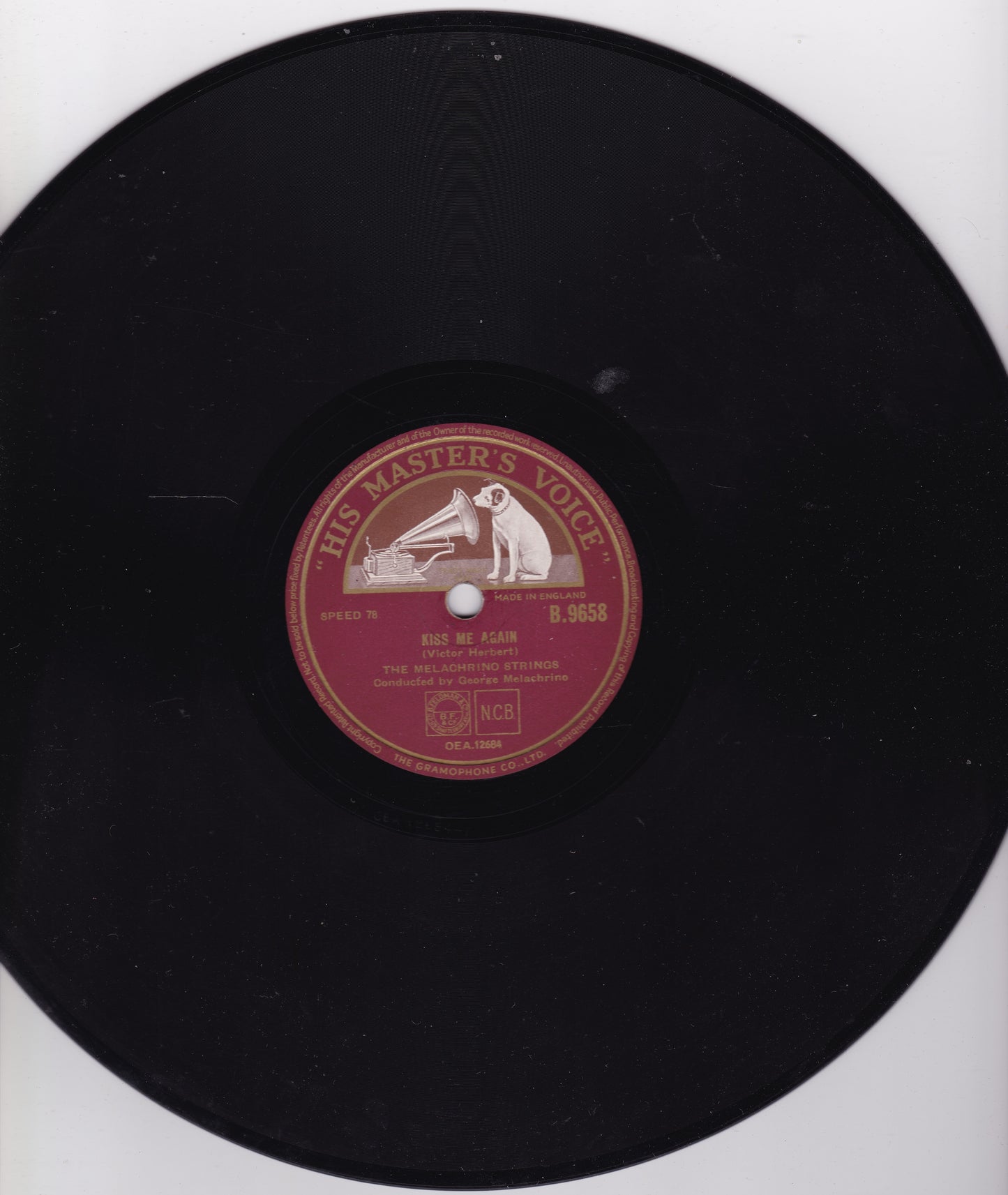 The Melachrino Strings ‎– Kiss Me Again (HMV 1948) 10" shellac VG/-