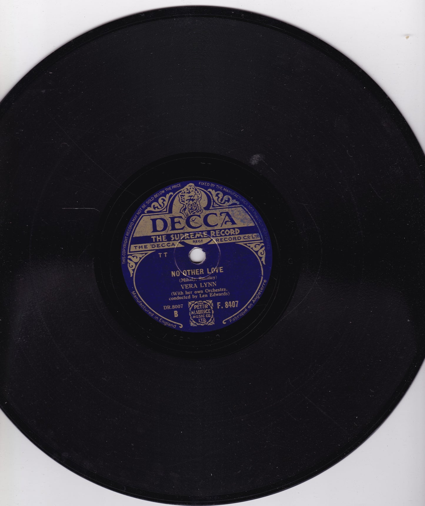 Vera Lynn – Kiss Me (Besame Mucho) / No Other Love (Decca 1944) 10" shellac VG