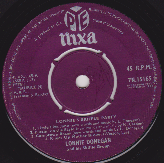 Lonnie Donegan And His Skiffle Group ‎– Lonnie's Skiffle Party (Pye 1958) 7" vinyl single VG/-