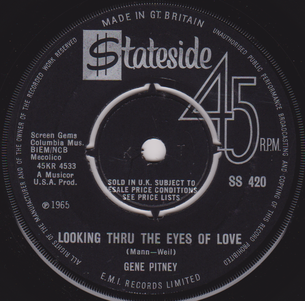 Gene Pitney – Looking Thru The Eyes Of Love (Stateside, 1965) 7" vinyl single VG/-
