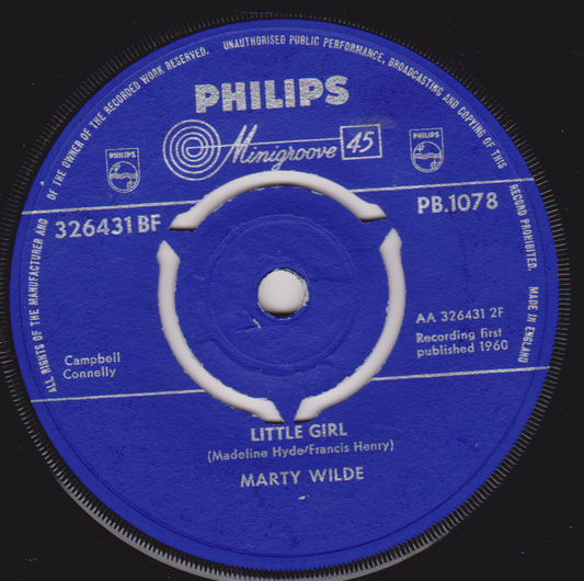 Marty Wilde - Little Girl (Philips 1960) 7" vinyl single VG/-