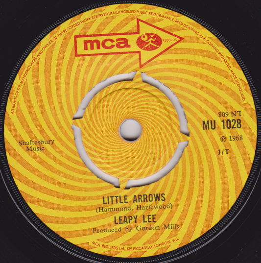 Leapy Lee ‎– Little Arrows (MCA 1968) 7" vinyl single VG/-