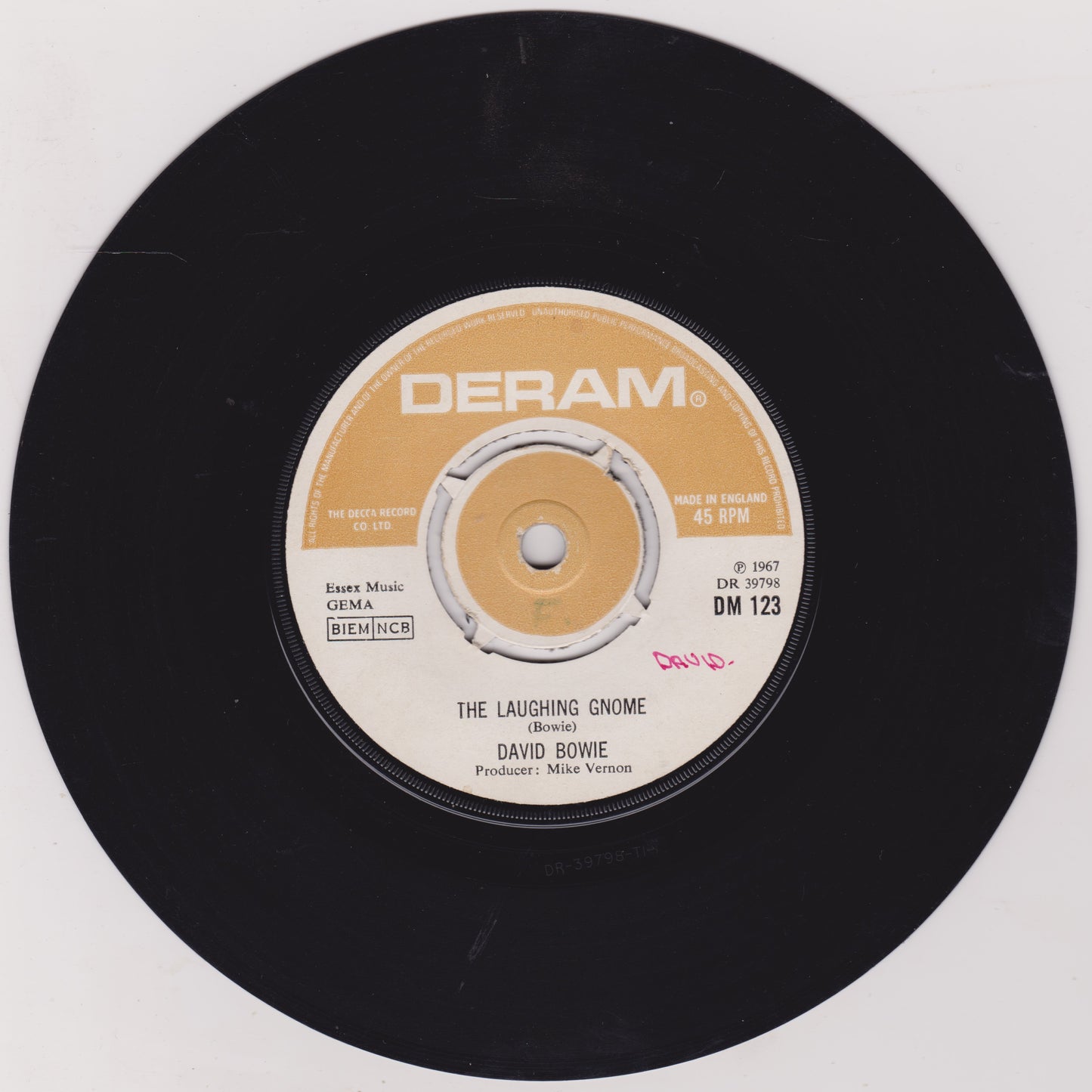 David Bowie ‎– The Laughing Gnome (Deram 1973) 7" vinyl single G+/-