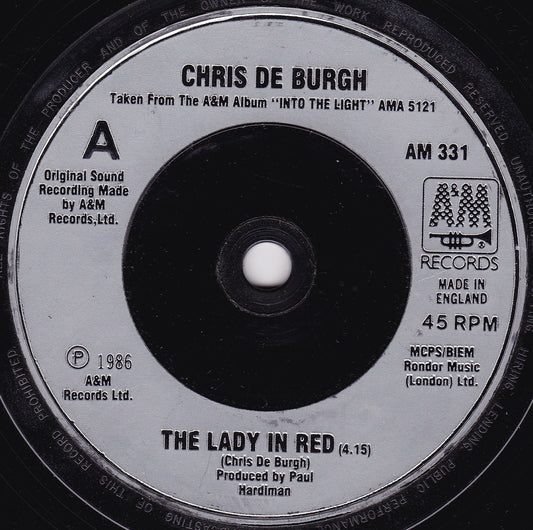 Chris de Burgh - The Lady In Red (A&M, 1986) 7" vinyl single VG/-