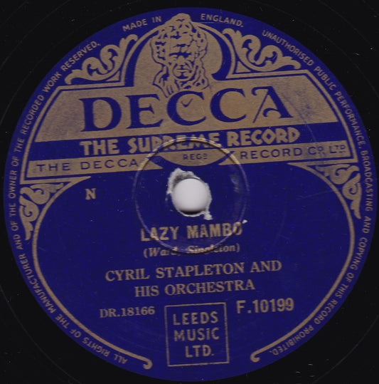 Cyril Stapleton And His Orchestra – Lazy Mambo (Decca 1953) 10" shellac VG/-