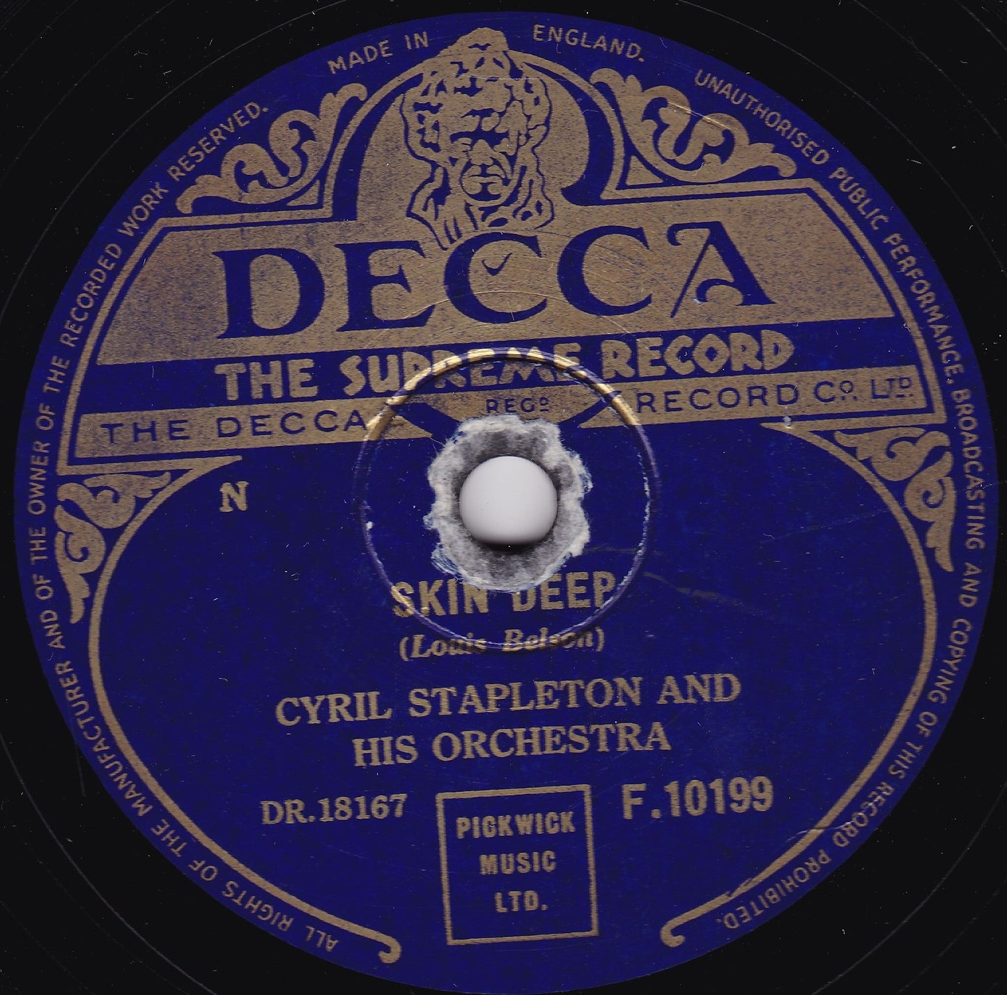 Cyril Stapleton And His Orchestra – Lazy Mambo (Decca 1953) 10" shellac VG/-