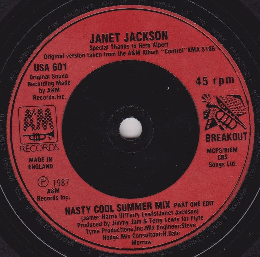 Janet Jackson ‎– Let's Wait Awhile (A&M 1987) 7" vinyl single G+/-