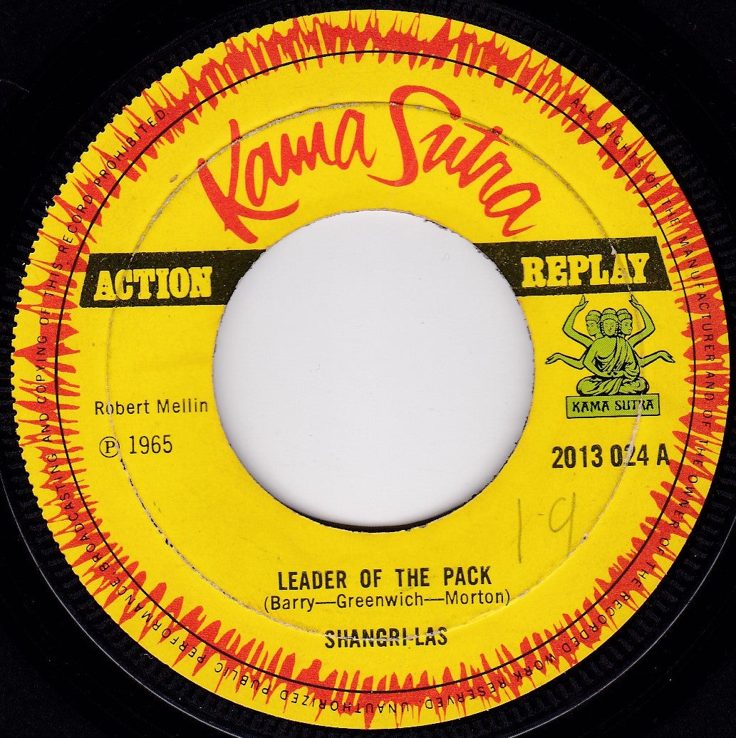 Shangri-Las ‎– Leader Of The Pack (Karma Sutra 1972) 7" vinyl single G/- jukebox