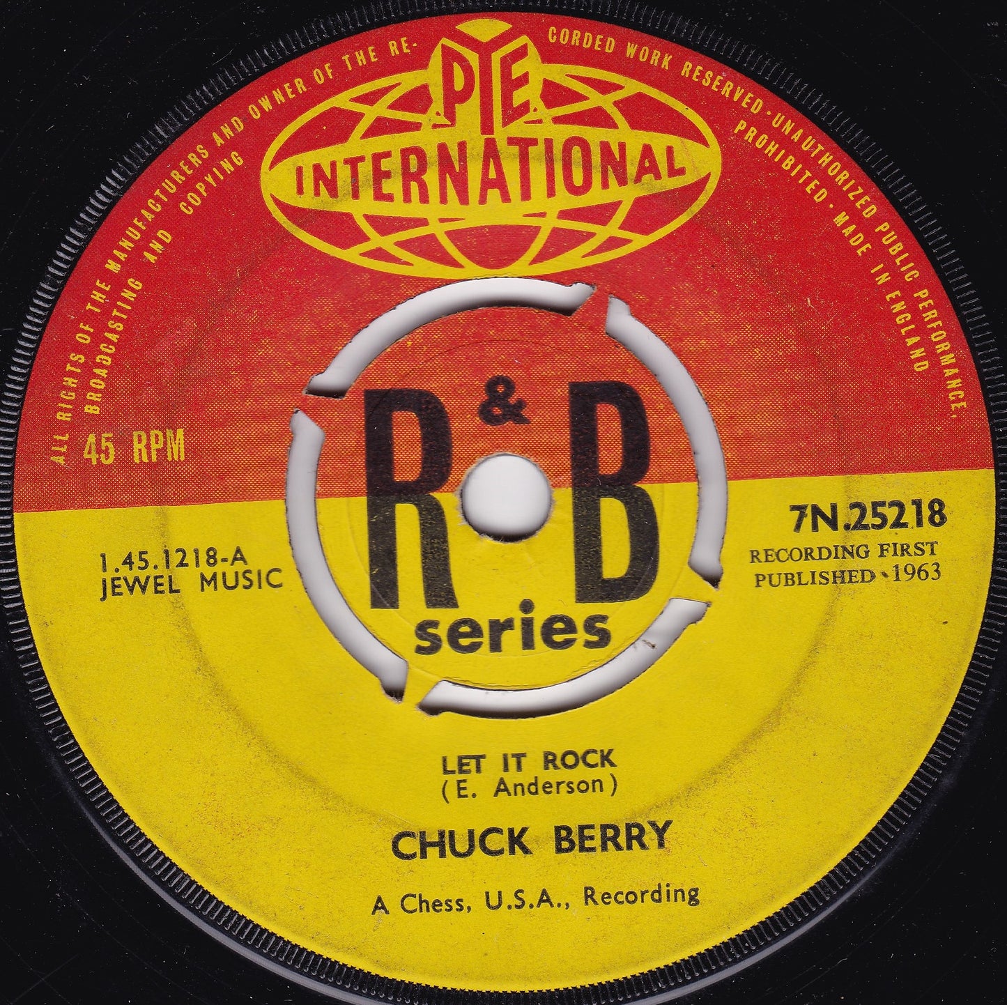 Chuck Berry – Let It Rock / Memphis Tennessee (Pye 1963) 7" vinyl single G+/-