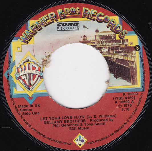 Bellamy Brothers - Let Your Love Flow (Warner 1976) 7" vinyl single G+/- jukebox